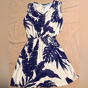 NWT Tori Richard Purple Leaf Mini Dress/swim cover up